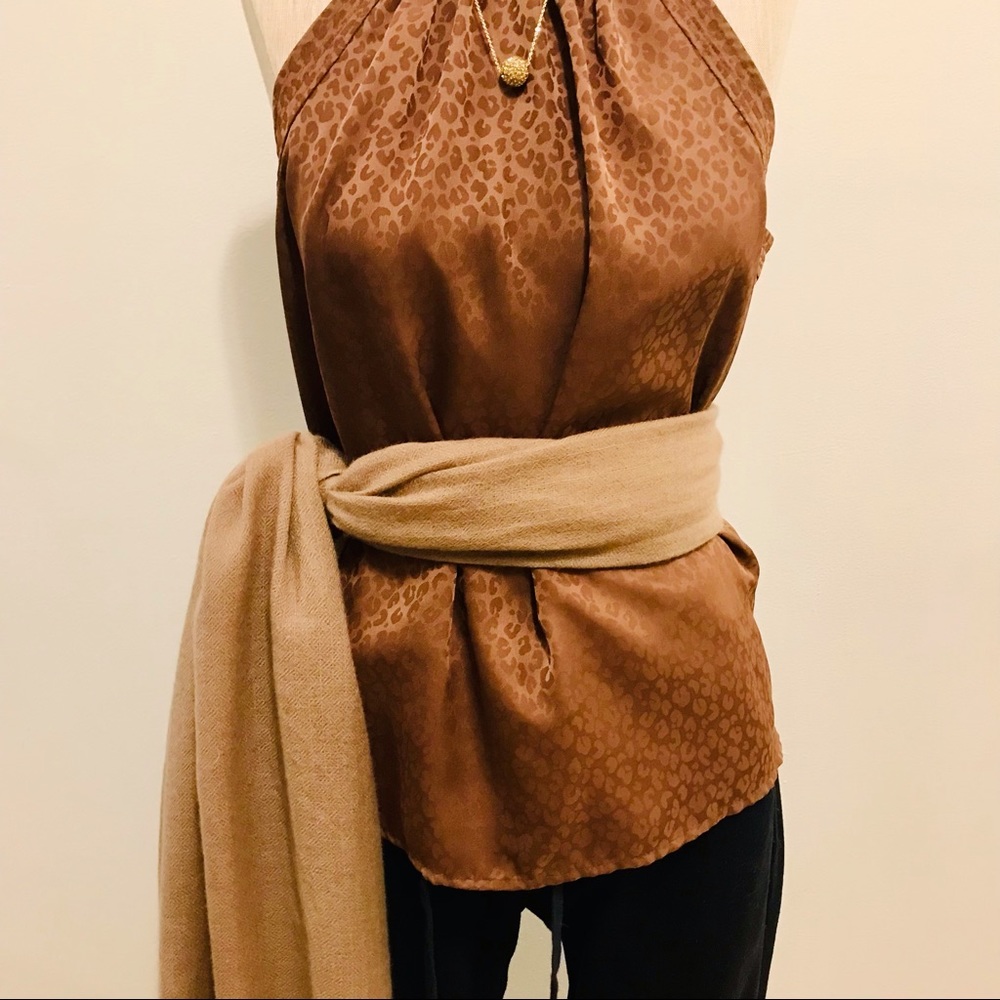 Unbranded Wool Rectangular Scarf With Frayed Hem.… - image 5